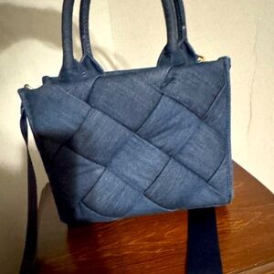 Great used condition denim quilted Crossbody purse